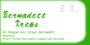 bernadett kreps business card